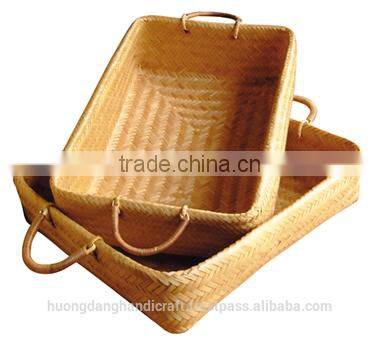 rattan wood drawer basket with seashell shape