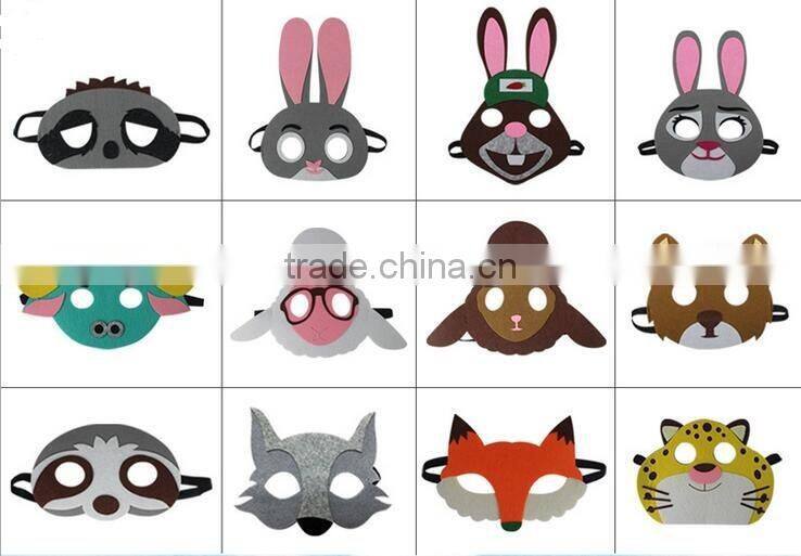 Hot Crazy Animal City Cheap Kids Cartoon Animal Felt Mask