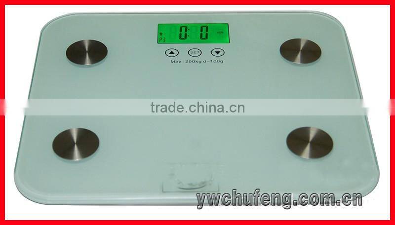 200kg Digital Body Fat Water Bone Calories BMI Analyser Glass Bathroom Scales
