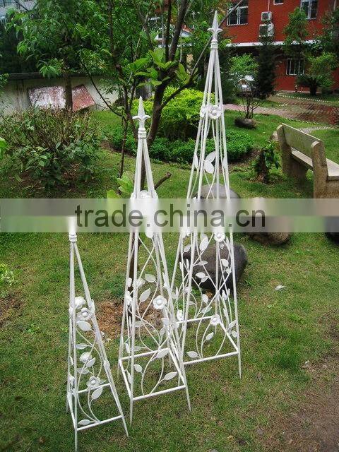 Metal flower stick garden decor