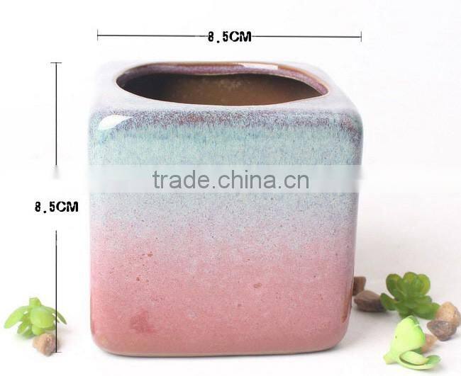 Attractive kiln glaze square mini ceramic flower pots