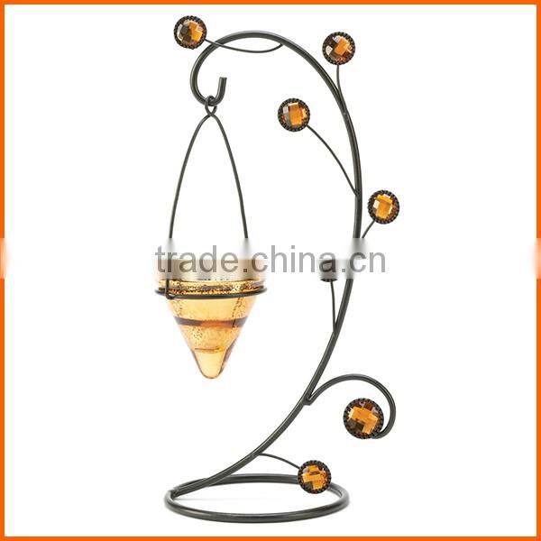 Hot selling gold glass cone tealight candle holder