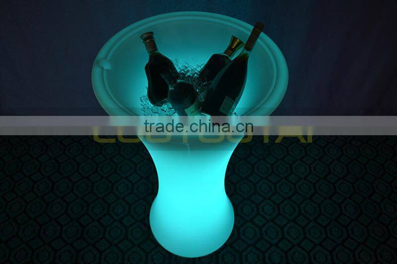 High-grade floor stand LED lighting PE ice bucket/wine cooler/flower port /wine holder/bar ice bucket LTT-CF17