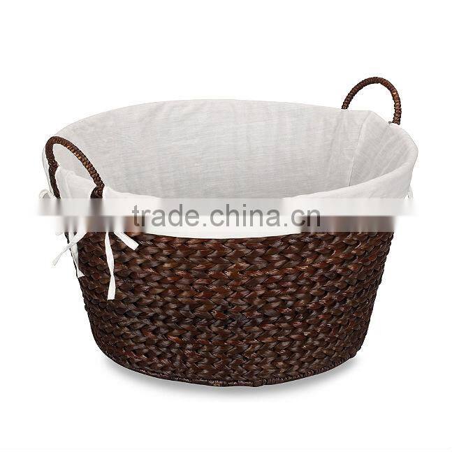 Round Banana Leaf Laundry Basket In Brown