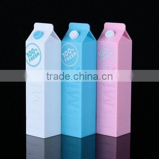 Newest Cute milk Power Bank novel design gifts mobile phone charger