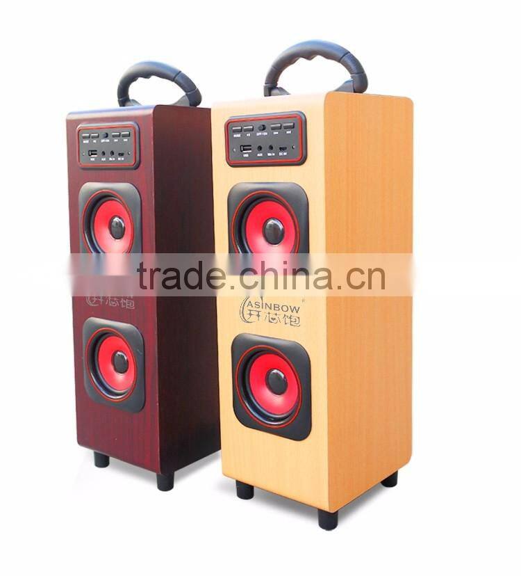 2017 New Design Quadrate Shape Loudspeaker, Wireless Plug-in card Retro Stereo Bluetooth Speaker Box