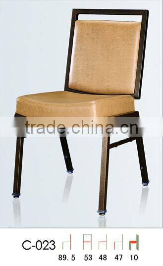 square flex back dining chairs with hook in aluminum for hotels restaurant QL-C023