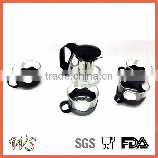 heat resistant glass tea pot with filter glass tea kettle