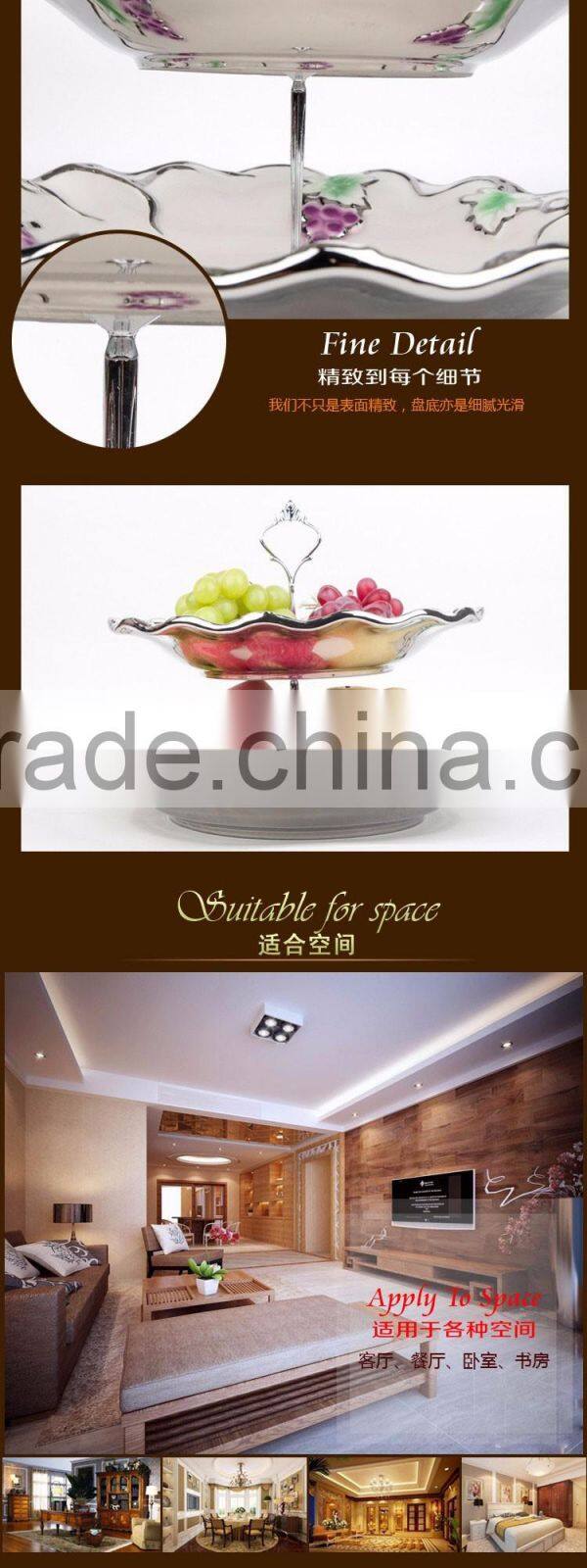 ceramic plates dishes Wholesale/ two layer fruit tray porcelain material