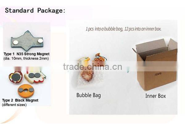 3D custom lovely Japanese girl round resin fridge magnets