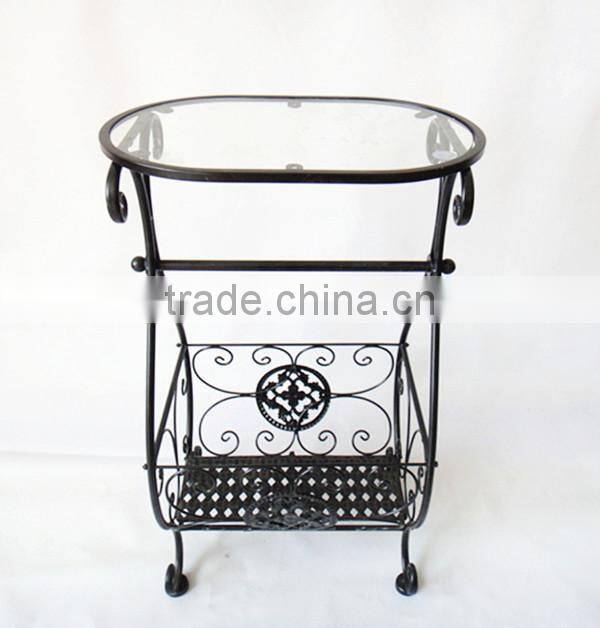 Metal storage coffee Table Gramercy Scroll Design Bathroom glass table