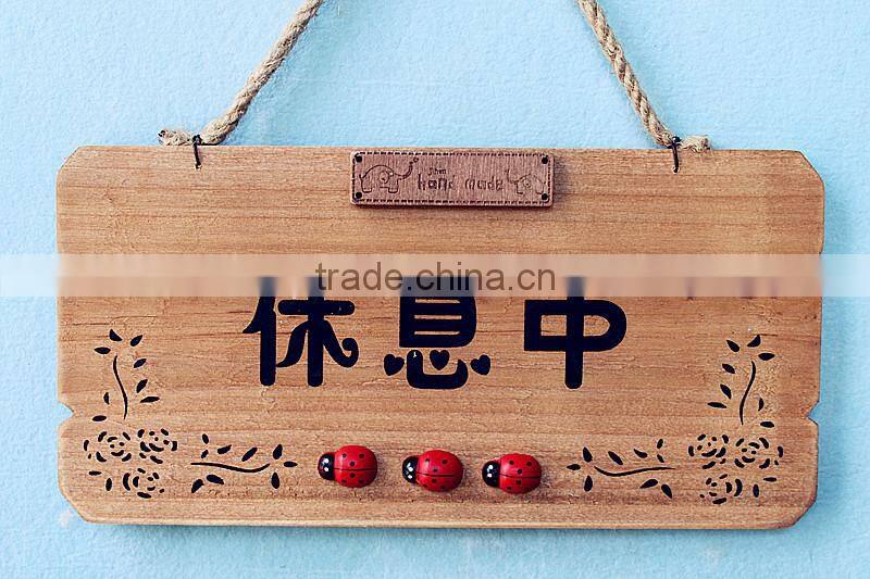 welcome card handmade wood doorplate for shop
