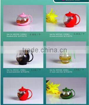 disposable borosilicate glass flower/tea pot with warmer and filter/flower pot coffee mug