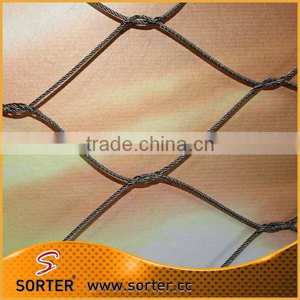 Stainless steel knotted aviary netting poultry netting ,zoo animal mesh fencing