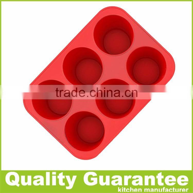 6 holes round silicone Muffin Pan easy cake mold silicone cookie pan