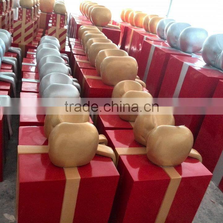 Outdoor fiberglass Christmas gift box decoration