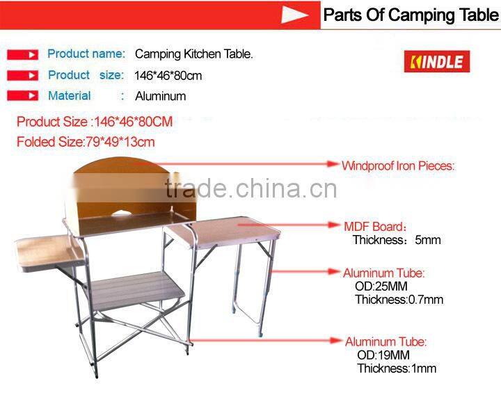 Outdoor Food Prep Area Portable Cooking Kitchen Grill Table Folding Camping Rack