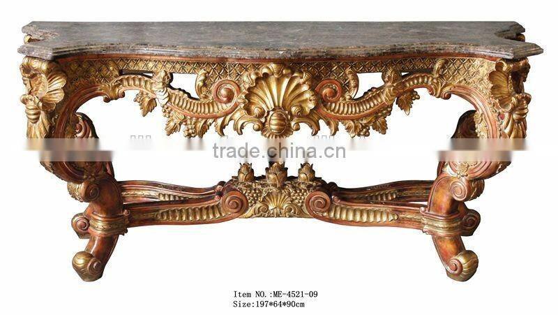 French Provincial Console Table With Framed Mirror in Large Size