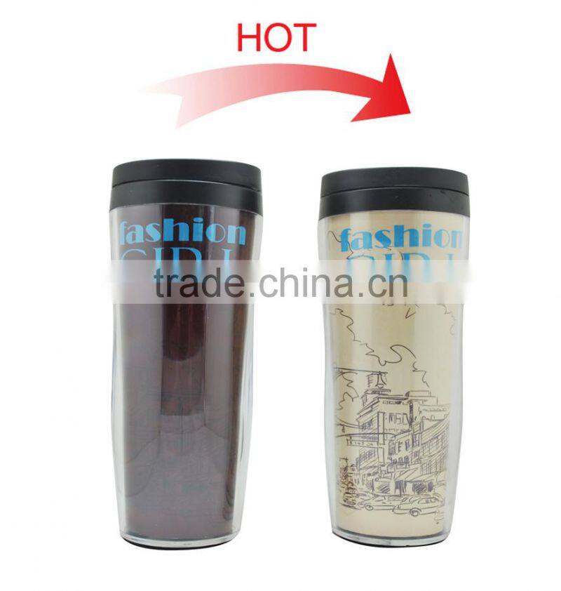Plastic Cap Tumbler Custom Design Mugs