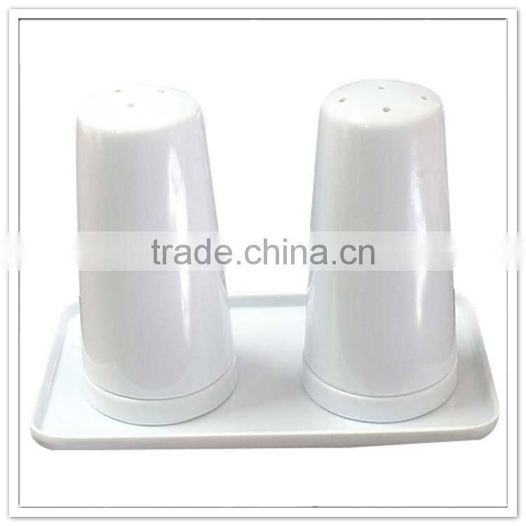 New design wholesale kitchen accesory solid white melamine unbreakable plastic pepper pot set