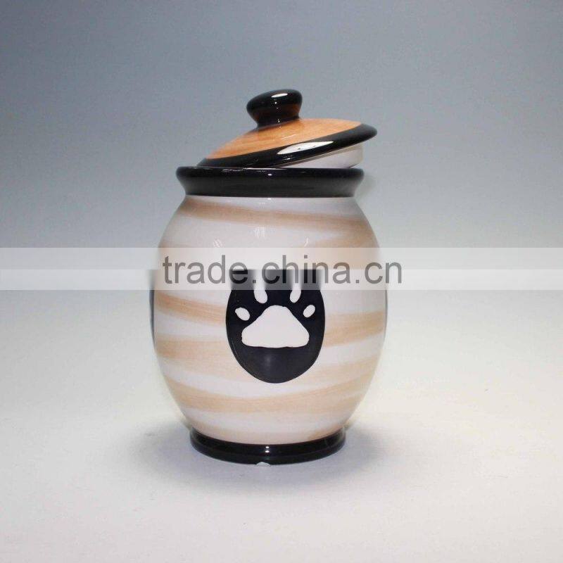 Hand painted cookie jar for doggy Ceramic Pet jar