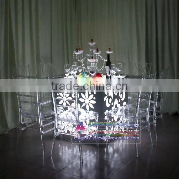 LED lighted up plastic restaurant table / banquet table set