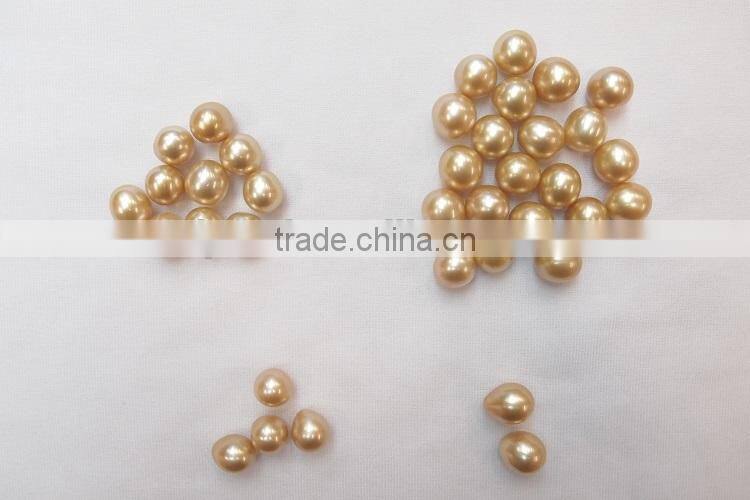 10-11 mm golden raindrop freshwater pearl beads
