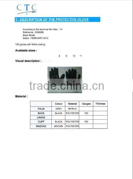 sunnyhope very safety pattern nitrile nylon gloves