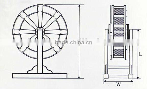round garden wooden waterwheel fountain