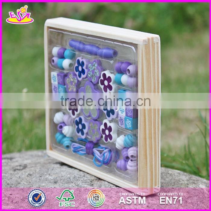 2017 new design children threading beads wooden educational toys for 4 year olds W11E061
