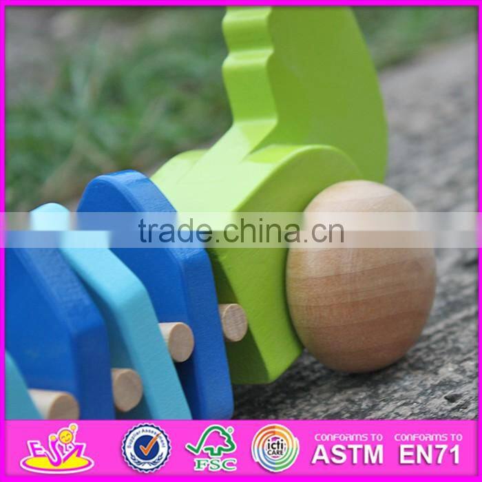 2016 new design wooden crocodile car baby pull toys W05C077