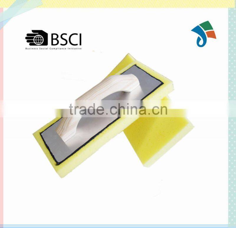 Swiss cheese sponge with wood handle aluminum backing float trowel