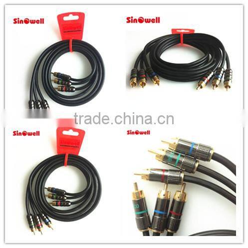 High Quality Audio Video M/M 3RCA Cable Connect Video Devices