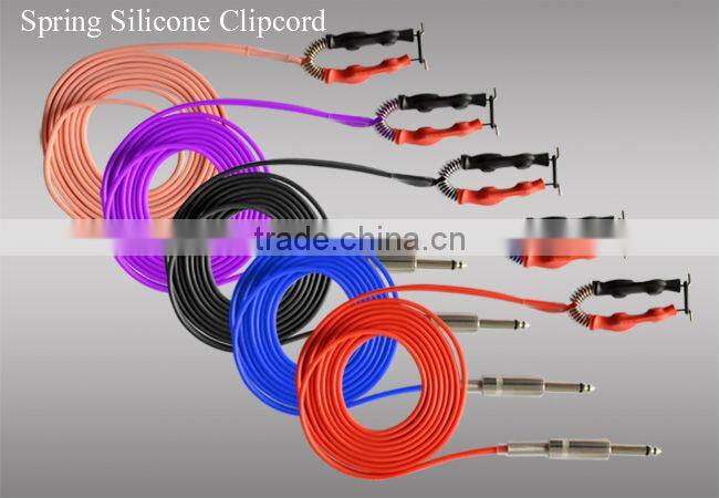 5 Colors 2.4M 8ft Silicone FLEXIBLE Plug Clip Cord For Tattoo Machine Gun