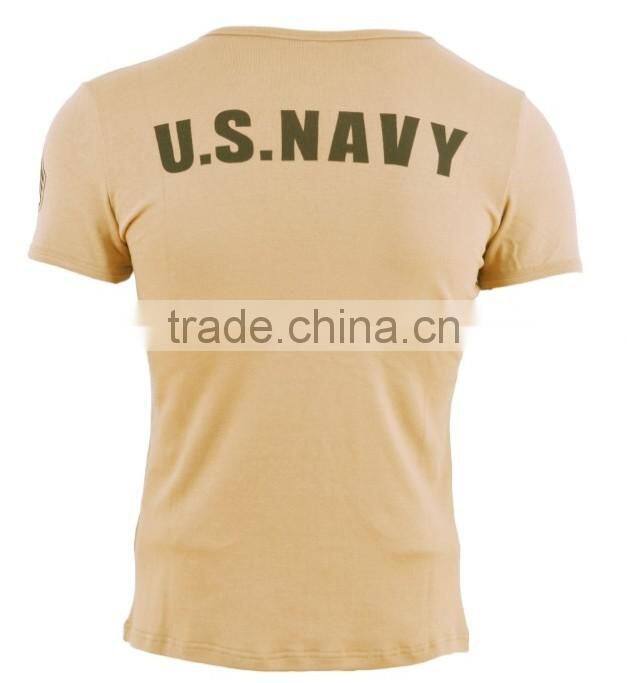 95%cotton, 5%lycra men's short sleeve plain combat shirt