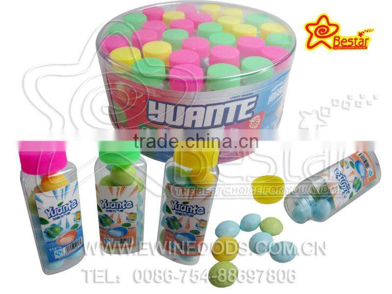 Bottle With Multi-colored Fruit Chewing Candy