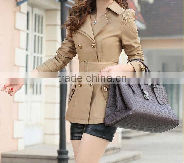 The fashion double-breasted women long coat