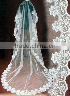 10PCS MOQ: White Cheap And Beautiful 1mW * 3mL Wedding Bridal Veils With Free Shipping