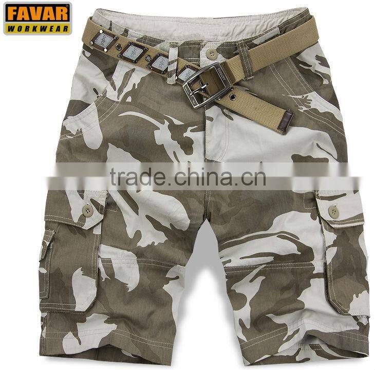 camouflage short cropped trousers beach pants