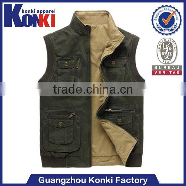 personalized custom cheap clothing vest with many pockets