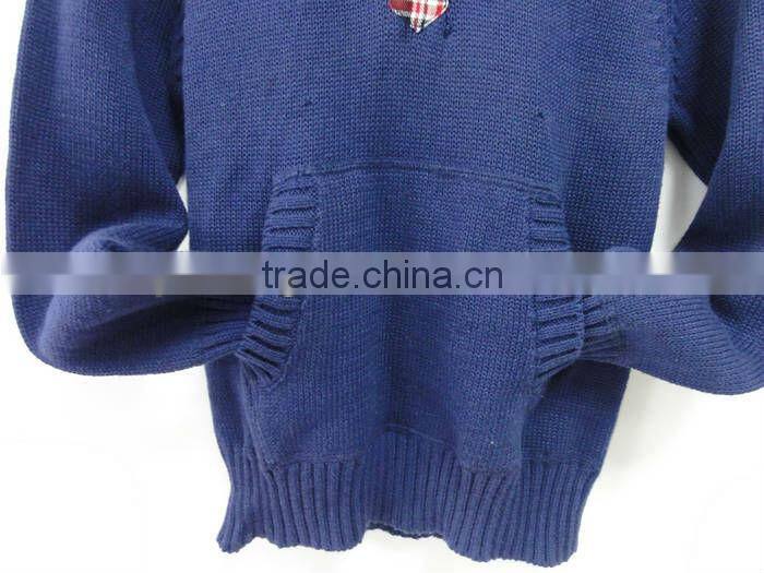 100% cotton pullover children sweater with hood