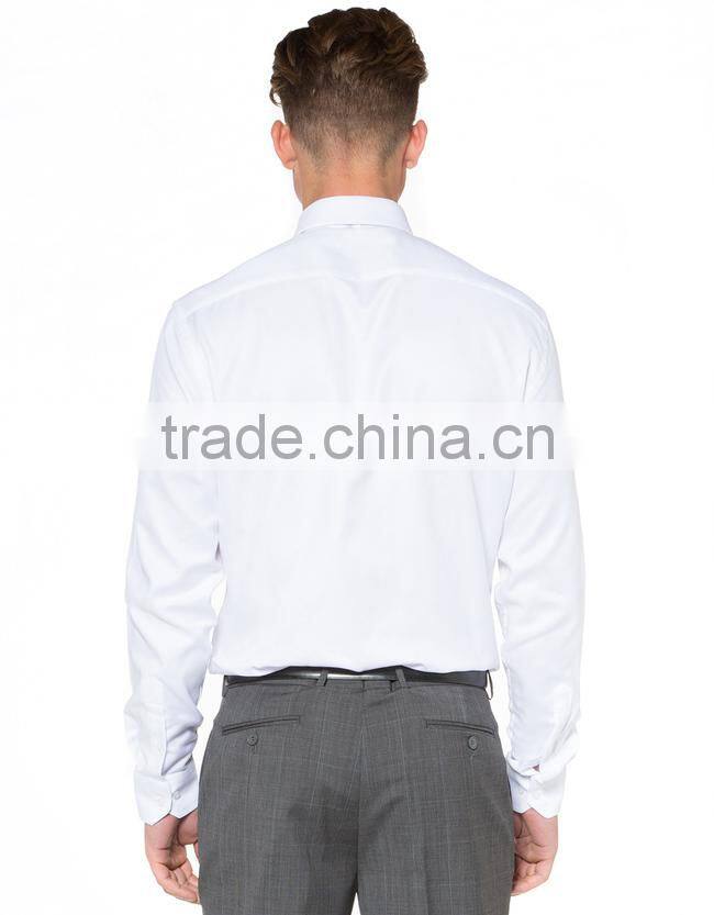 2015 Fashionable plain white office business men shirt