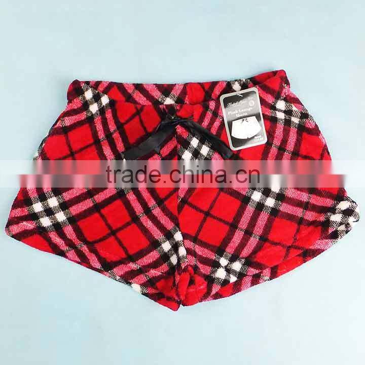 In- stock items outlet garment Coral Fleece shorts pyjamas shorts stocklots,141104j