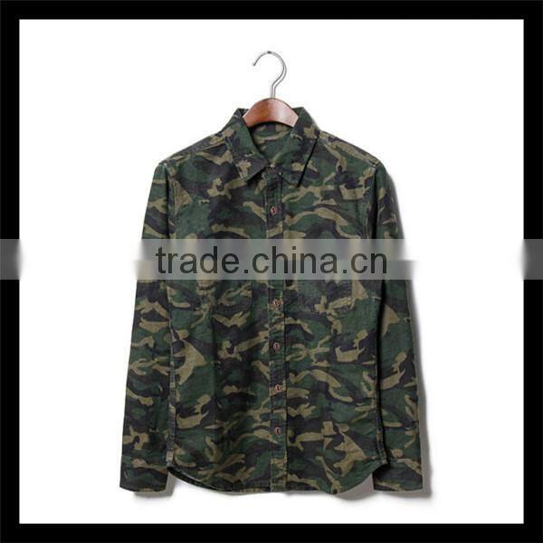 accept mini order good quality man long sleeve camouflage shirt