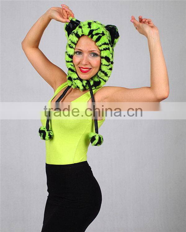 2014 hot sale comfortable long scarf animal face trapper hood hat
