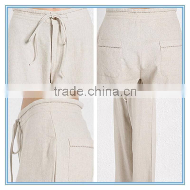New Fashion Office Lady Wide Leg Pants Linen Casual Elephant Long Palazzo Pants