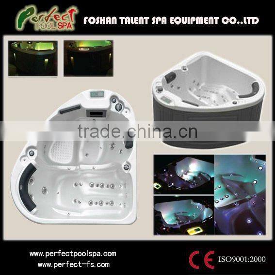 Family joyful outdoor spa/ whirlpool/hot tub with theraphy center