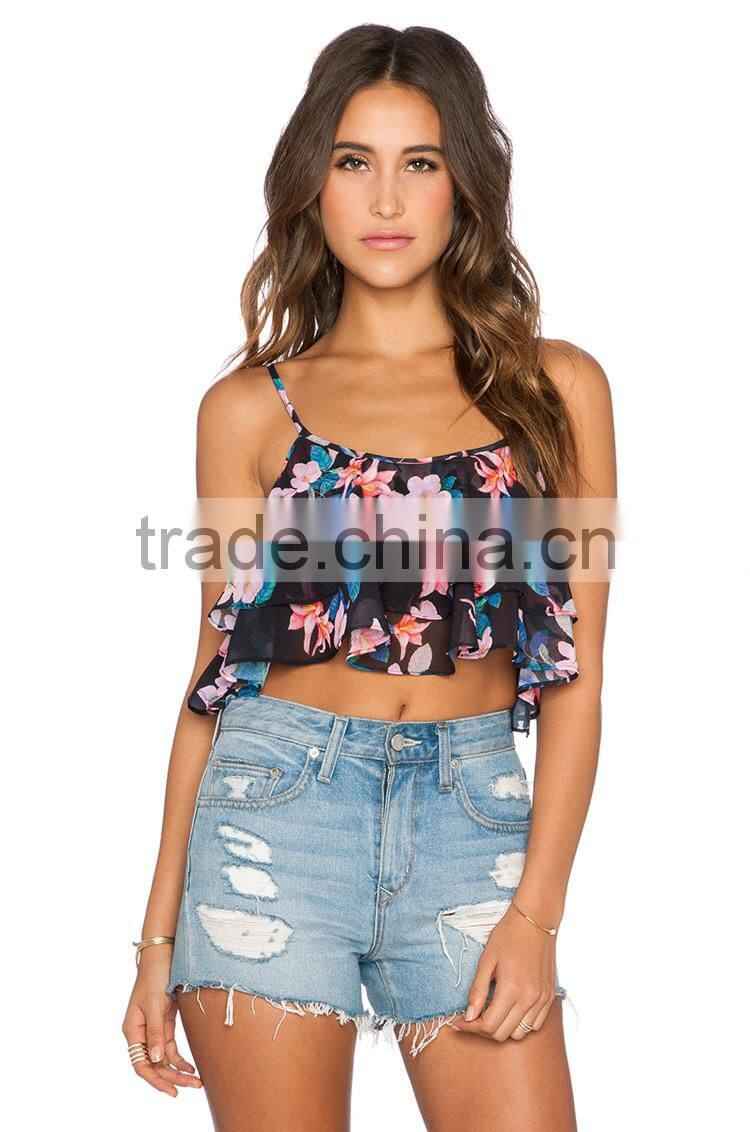 Sexy tank top women short mini cheerleading crop tops