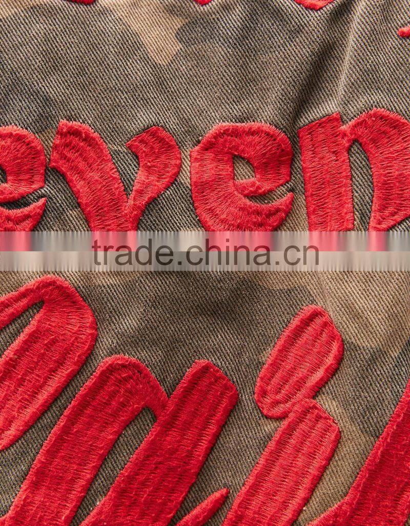 2017 custom men camo motorcycle jacket with embroidery