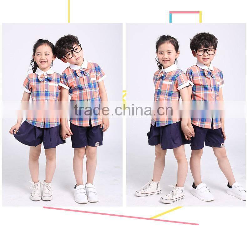2017 Fashion hot sale school outfit sample Preschool kids school uniforms